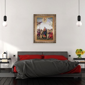 Tablou inramat - Francia - Buna Vestire si Sfinti, 70 x 90 cm - Img 3