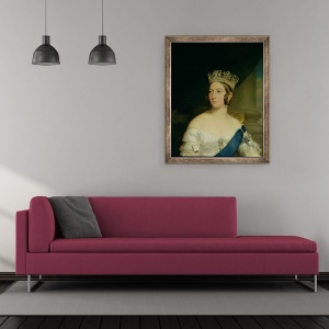 Tablou inramat - Francis Grant - Portretul Reginei Victoria, 50 x 60 cm - Img 2