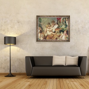 Tablou inramat - Francois Boucher - Geniu preda artele II, 60 x 80 cm - Img 2