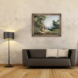 Tablou inramat - Francois Boucher - Scena pastorala, 60 x 80 cm - Img 2