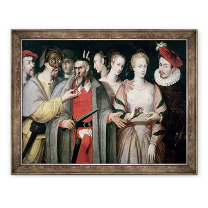 Tablou inramat - Francois Bunel - Actorii Commedia dellArte, 60 x 80 cm