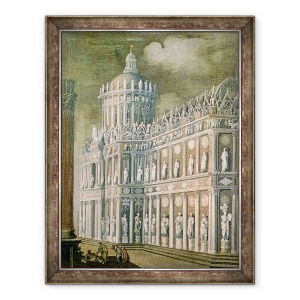Tablou inramat - Francois de Nome - Arhitectura Fantasy ilustrand vindecarea paralizat, 60 x 80 cm