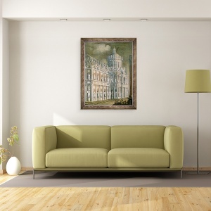 Tablou inramat - Francois de Nome - Arhitectura Fantasy ilustrand vindecarea paralizat, 60 x 80 cm - Img 2