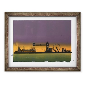 Tablou inramat - Francois Domain - Sunset pe Londra, 70 x 90 cm