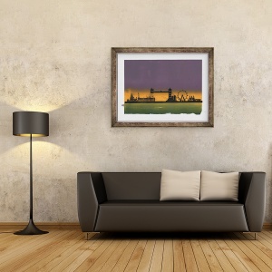 Tablou inramat - Francois Domain - Sunset pe Londra, 70 x 90 cm - Img 2