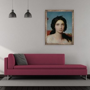 Tablou inramat - Francois Leon Benouville - Esther ca o Odalisca, detaliu, 50 x 60 cm - Img 2