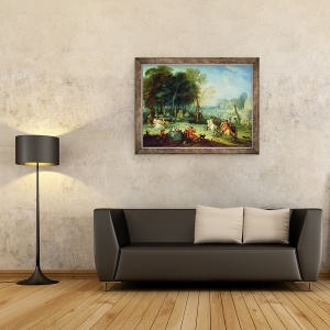 Tablou inramat - Francois Octavien - Targul de la Bezons, 70 x 90 cm - Img 2