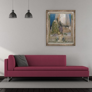 Tablou inramat - Franz von Bayros - Ilustratie din Comedia divina a lui Dante, Paradise, Canto IX, 50 x 60 cm - Img 2
