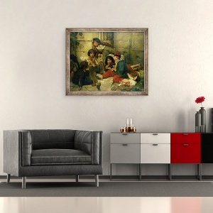 Tablou inramat - Friedrich Karl Hausmann - Copiii strazilor Parisului, 50 x 60 cm - Img 2