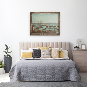 Tablou inramat - Gabriele Bella - Nobilii Pescuit in Canal Orfano, 70 x 90 cm - Img 3
