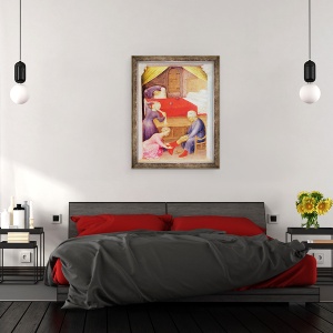 Tablou inramat - Gentile da Fabriano - Sfantul Nicolae si cele trei fecioare sarace, detaliu din panoul predella al altarului din Quaratesi, 70 x 90 cm - Img 3