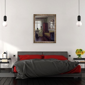 Tablou inramat - Georg Nicolai Achen - Interior, 70 x 90 cm - Img 3