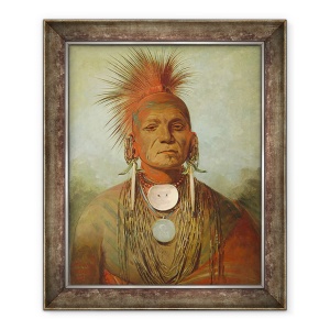 Tablou inramat - George Catlin - See-non-ty-A, un vraci din Iowa, 50 x 60 cm