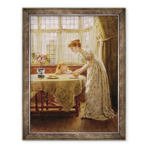 Tablou inramat - George Goodwin Kilburne - Tratat dupa-amiaza, 70 x 90 cm