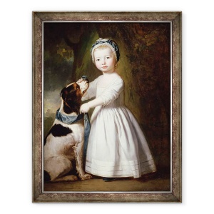 Tablou inramat - George Romney - Baiat mic cu un caine, 60 x 80 cm
