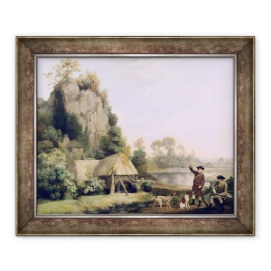 Tablou inramat - George Stubbs - Doi domni vor trage, cu o vedere spre Creswell Crags, 50 x 60 cm
