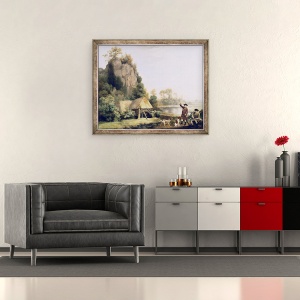 Tablou inramat - George Stubbs - Doi domni vor trage, cu o vedere spre Creswell Crags, 50 x 60 cm - Img 2