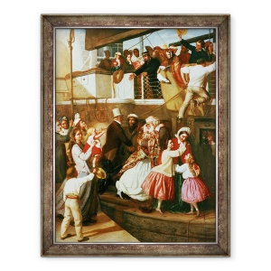Tablou inramat - George Tuson - Scene de imbarcare, 70 x 90 cm