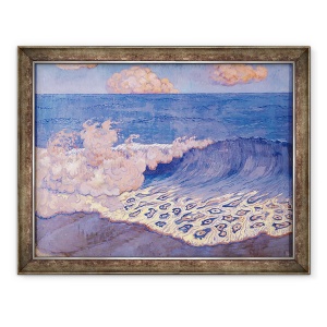 Tablou inramat - Georges Lacombe - Peisaj marin albastru, efect val, 60 x 80 cm