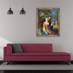 Tablou inramat - Gerard Hoet - Tinerii indragostiti, 50 x 60 cm - Img 2