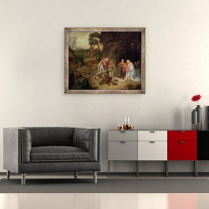 Tablou inramat - Giorgio Giorgione - Adorarea Pastorilor, 50 x 60 cm - Img 2