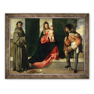 Tablou inramat - Giorgione - Fecioara si Pruncul cu Sfantul Anton de Padova si Sfantul Rocco, 70 x 90 cm