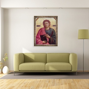 Tablou inramat - Giotto di Bondone - Sfantul Ioan Evanghelistul, panoul din stanga al altarpiesei Badia, 70 x 90 cm - Img 2