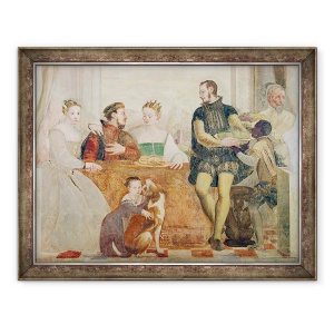Tablou inramat - Giovanni Antonio Fasolo - Detaliu al Banchetului, 70 x 90 cm