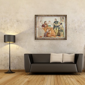Tablou inramat - Giovanni Antonio Fasolo - Detaliu al Banchetului, 70 x 90 cm - Img 2