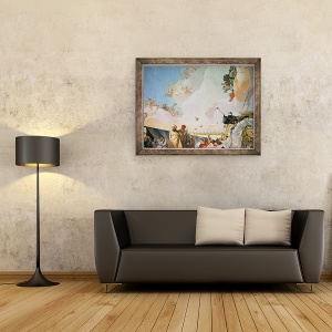 Tablou inramat - Giovanni Battista Tiepolo - Gloria Spaniei III, din tavanul camerei tronului, 60 x 80 cm - Img 2