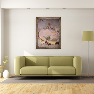 Tablou inramat - Giovanni Battista Tiepolo - Gloria Spaniei IV, din tavanul camerei tronului, 60 x 80 cm - Img 2