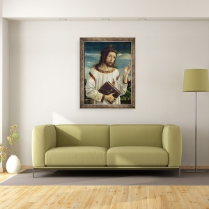Tablou inramat - Giovanni Bellini - Hristos binecuvantare, 60 x 80 cm - Img 2