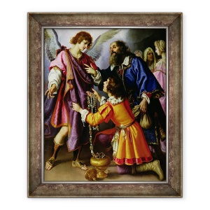 Tablou inramat - Giovanni Biliverti - ingerul refuza darurile de la Tobias, 50 x 60 cm