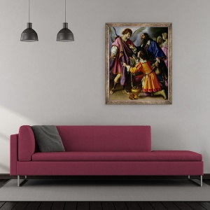 Tablou inramat - Giovanni Biliverti - ingerul refuza darurile de la Tobias, 50 x 60 cm - Img 2