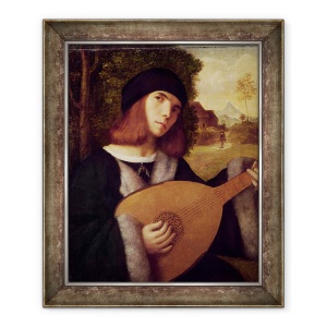 Tablou inramat - Giovanni de Busi Cariani - Jucatorul lautei, 50 x 60 cm