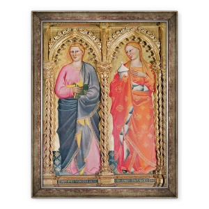 Tablou inramat - Giovanni del Biondo dal Casentino - Sfantul Ioan si Sfanta Maria Magdalena, 60 x 80 cm