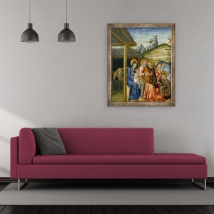Tablou inramat - Giovanni di Paolo di Grazia - Adorarea Magilor, 50 x 60 cm - Img 2
