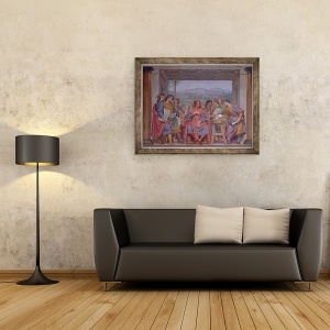 Tablou inramat - Giovanni Mannozzi - Lorenzo de Medici 1449-92 inconjurat de artisti, 60 x 80 cm - Img 2