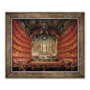 Tablou inramat - Giovanni Paolo Pannini - Concert sustinut de Cardinalul de La Rochefoucauld la Teatrul Argentina din Roma, 50 x 60 cm