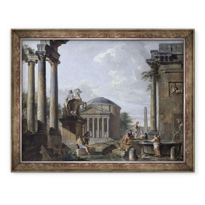 Tablou inramat - Giovanni Paolo Pannini - Peisaj cu ruine romane, 60 x 80 cm