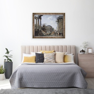 Tablou inramat - Giovanni Paolo Pannini - Peisaj cu ruine romane, 60 x 80 cm - Img 3