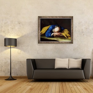 Tablou inramat - Giuseppe Antonio Petrini - Sfantul Petru sau Sfantul Jerome Dormind, 60 x 80 cm - Img 2