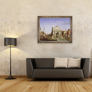 Tablou inramat - Giuseppe Borsato - Intrarea lui Napoleon I 1769-1821 in Venetia, 60 x 80 cm - Img 2