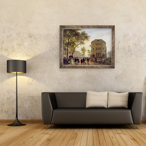 Tablou inramat - Giuseppe Canella - Bulevardul Saint-Martin si Teatrul de lAmbigu, 60 x 80 cm - Img 2