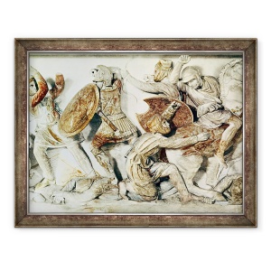 Tablou inramat - Greek - Alexander Sarcofag prezinta o scena de lupta, 60 x 80 cm