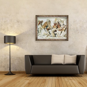 Tablou inramat - Greek - Alexander Sarcofag prezinta o scena de lupta, 60 x 80 cm - Img 2