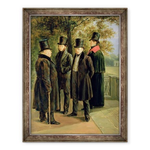 Tablou inramat - Grigory Tchernezov - Poetii Aleksandr Puskin 1799-1837, Ivan Krylov 1768/69-1844, 60 x 80 cm