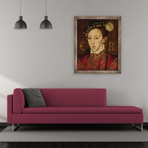Tablou inramat - Guillaume Scrots - Portretul lui Edward VI 1537-53, 50 x 60 cm - Img 2