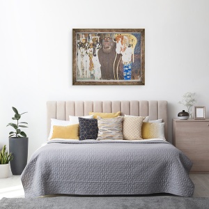 Tablou inramat - Gustav Klimt - Friza Beethoven, Dorinta de fericire, 60 x 80 cm - Img 3