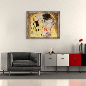 Tablou inramat - Gustav Klimt - Sarutul II, 50 x 60 cm - Img 2